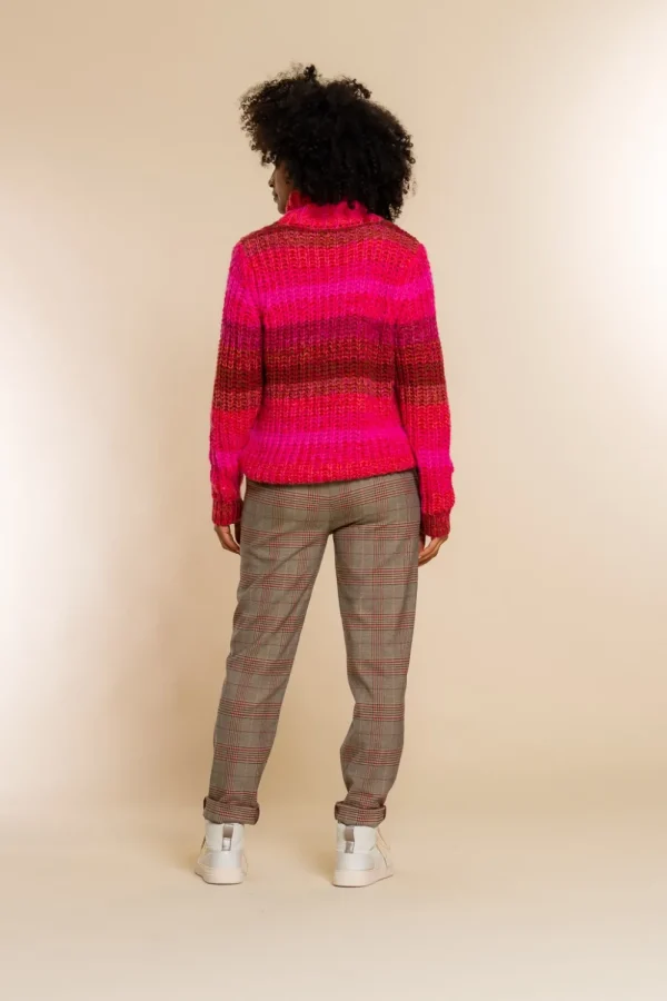 Vrouwen Geisha Fashion Geisha Checkered Slim Fit Pantalon 21630-20 Sand