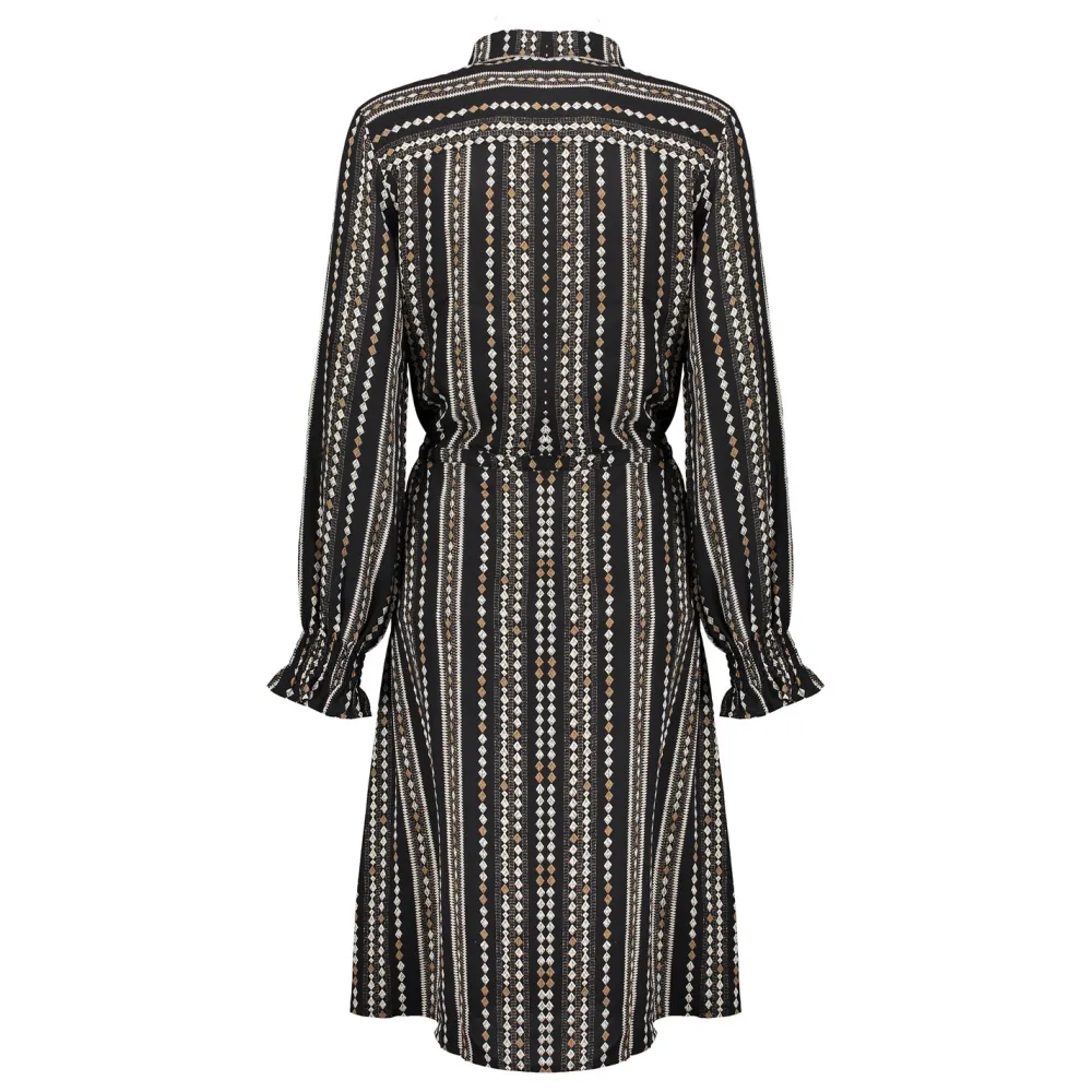 geisha_chiffon_jurk_geome_3.webp Vrouwen Geisha Fashion Geisha Chiffon Jurk Geometric Print 07838-99 Zwart