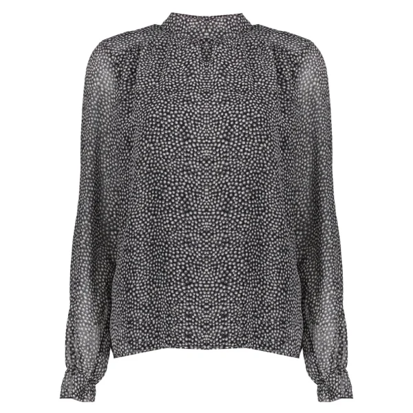 Vrouwen Geisha Fashion Geisha Chiffon Mesh Top Stippenprint 23642-20 Grijs