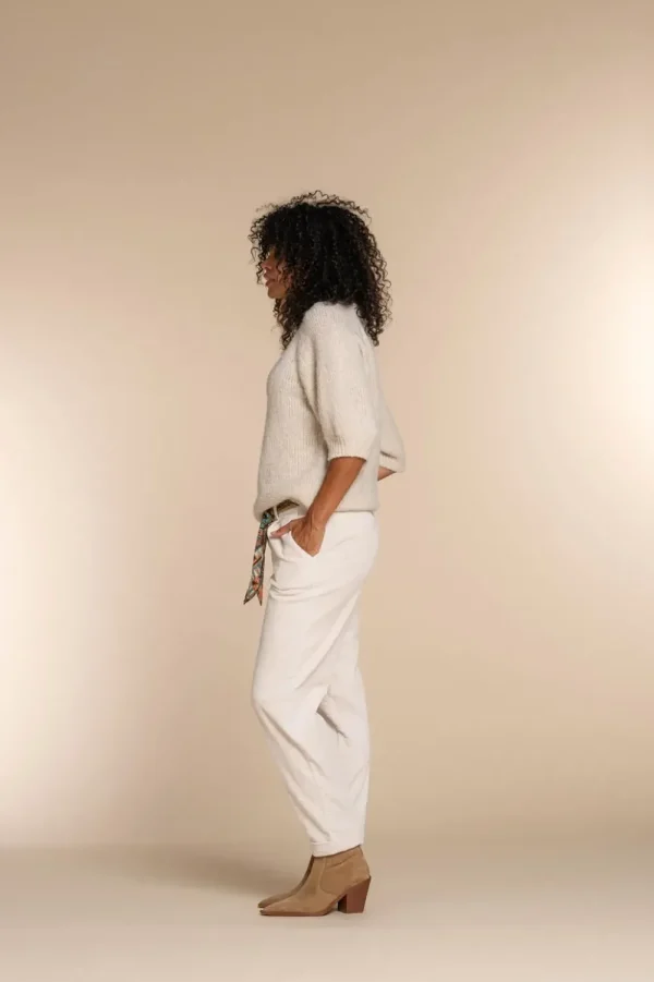 Vrouwen Geisha Fashion Geisha Dames Baggy Corduroy Broek 31534-10 Off-White