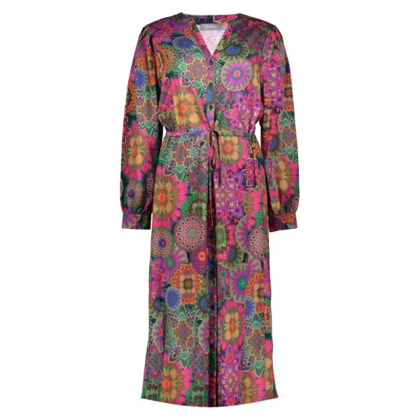 Vrouwen Geisha Fashion Geisha Dames Blouse Jurk Met Kleurrijke Print 37641-20 Roze