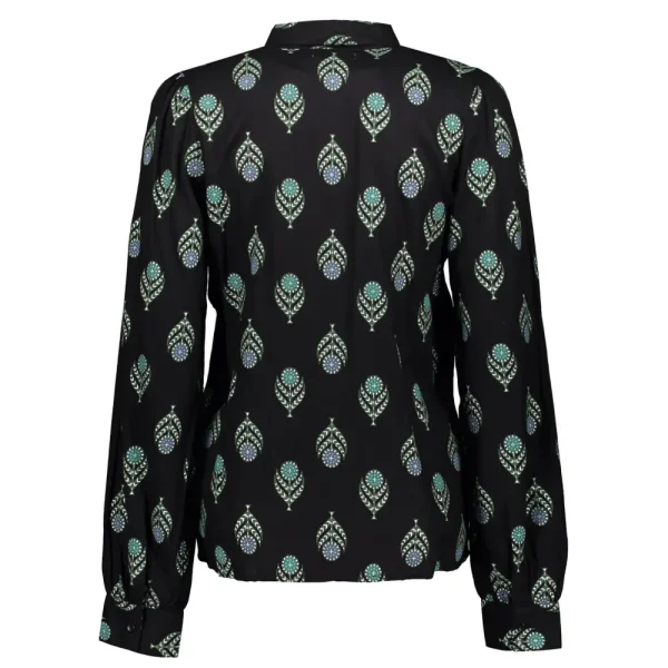 Vrouwen Geisha Fashion Geisha Dames Blouse Met Bloemenprint 33873-21 Zwart