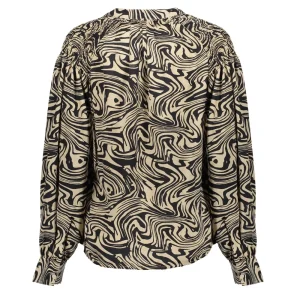Vrouwen Geisha Fashion Geisha Dames Blouse Met Print 33870-21 Zwart