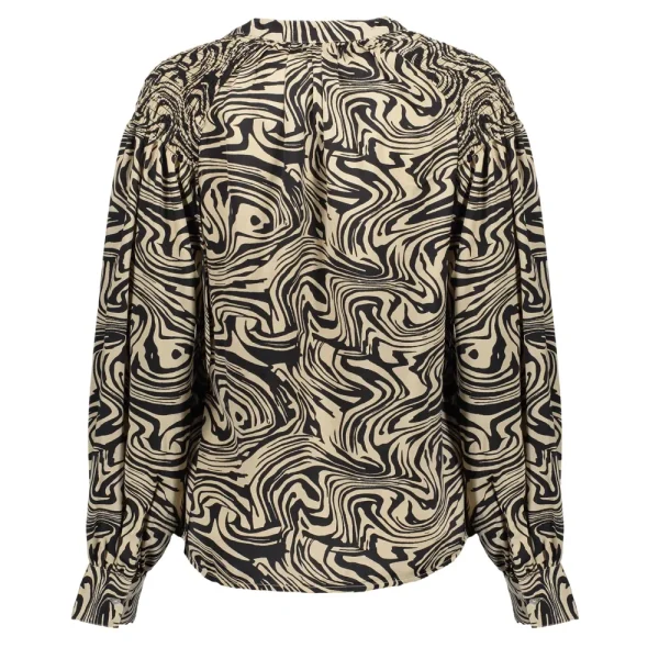 Vrouwen Geisha Fashion Geisha Dames Blouse Met Print 33870-21 Zwart