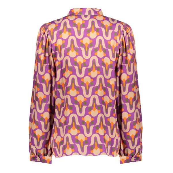 Vrouwen Geisha Fashion Geisha Dames Blouse Met Vintage Print 33644-20 Paars