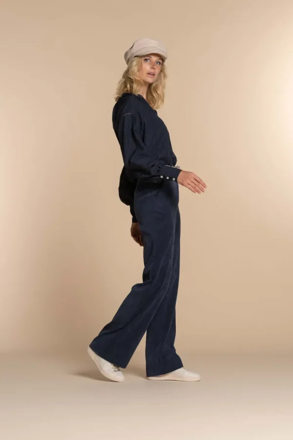 Vrouwen Geisha Fashion Geisha Dames Corduroy Broek 31532-10 Navy