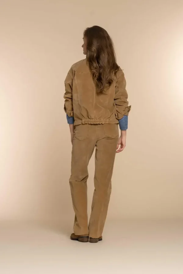 Vrouwen Geisha Fashion Geisha Dames Corduroy Jasje 35506-10 Camel