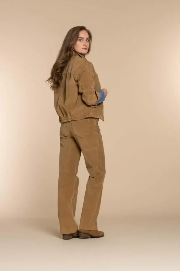 Vrouwen Geisha Fashion Geisha Dames Corduroy Jasje 35506-10 Camel