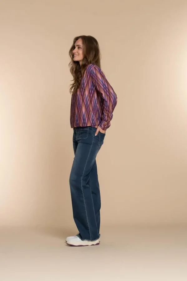Vrouwen Geisha Fashion Geisha Dames Flared Jeans 31506-10 Blue Denim