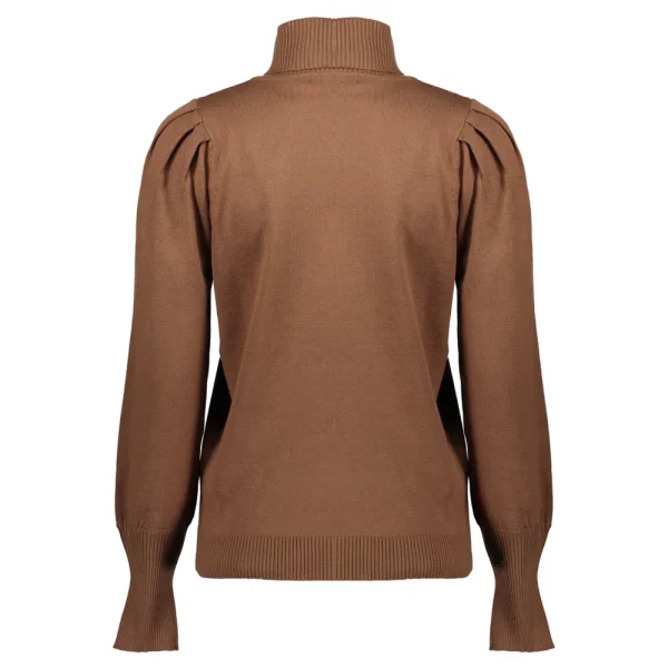 Vrouwen Geisha Fashion Geisha Dames Gebreide Trui Met Pofmouwen 34587-14 Cognac