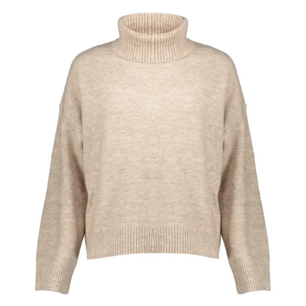 Vrouwen Geisha Fashion Geisha Dames Gebreide Uni Trui Met Turtle Neck 34802-10 Light Sand