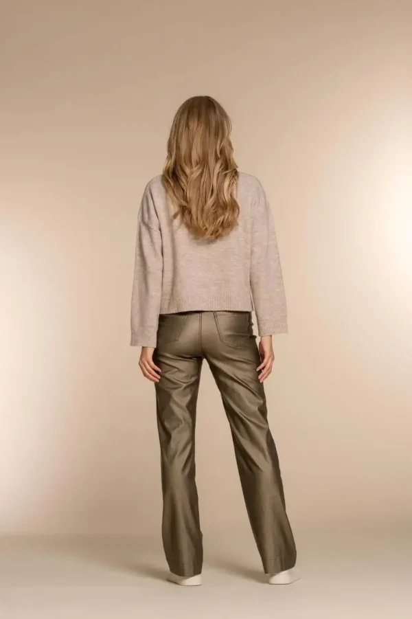 Vrouwen Geisha Fashion Geisha Dames Gebreide Uni Trui Met Turtle Neck 34802-10 Light Sand