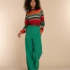 Vrouwen Geisha Fashion Geisha Dames Gestreepte Top 32360-20 Groen