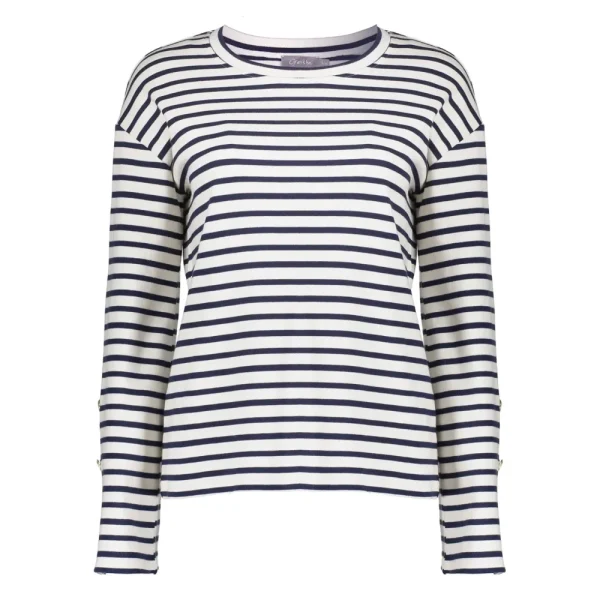 Vrouwen Geisha Fashion Geisha Dames Gestreepte Top 32609-41 Off-White