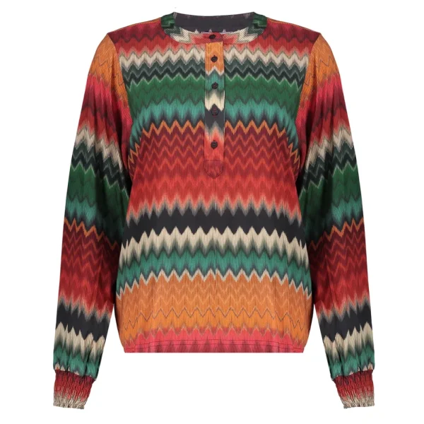 Vrouwen Geisha Fashion Geisha Dames Gestreepte Top 33652-20 Groen