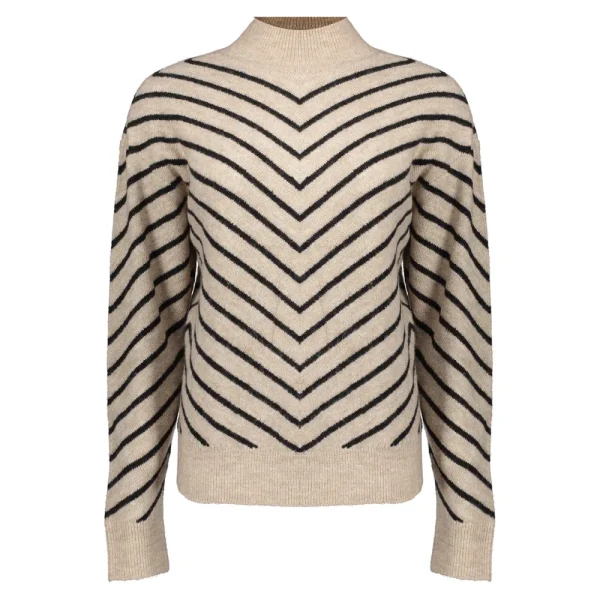 Vrouwen Geisha Fashion Geisha Dames Gestreepte Trui 34507-10 Sand
