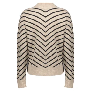 Vrouwen Geisha Fashion Geisha Dames Gestreepte Trui 34507-10 Sand