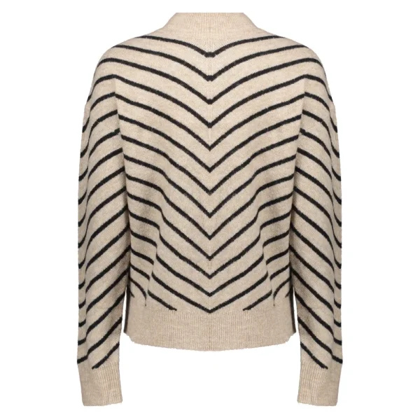 Vrouwen Geisha Fashion Geisha Dames Gestreepte Trui 34507-10 Sand