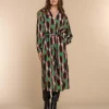 Vrouwen Geisha Fashion Geisha Dames Jurk Vintage Print 37603-20 Groen