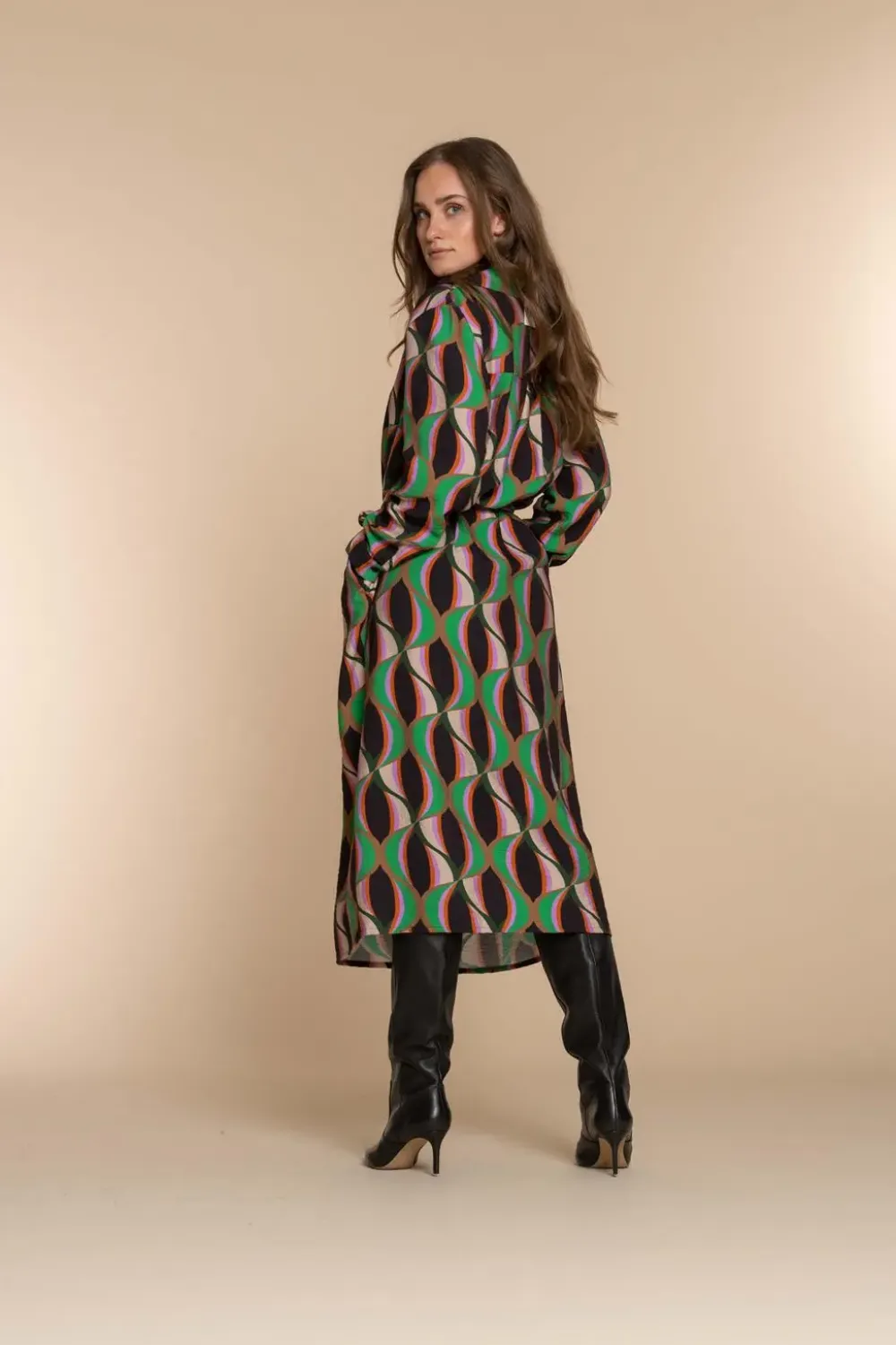 geisha_dames_jurk_vintage_2.webp Vrouwen Geisha Fashion Geisha Dames Jurk Vintage Print 37603-20 Groen