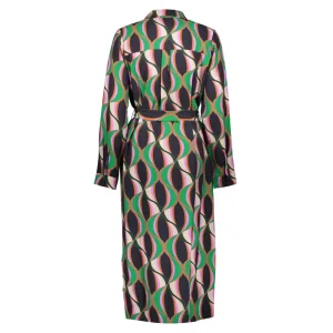 Vrouwen Geisha Fashion Geisha Dames Jurk Vintage Print 37603-20 Groen