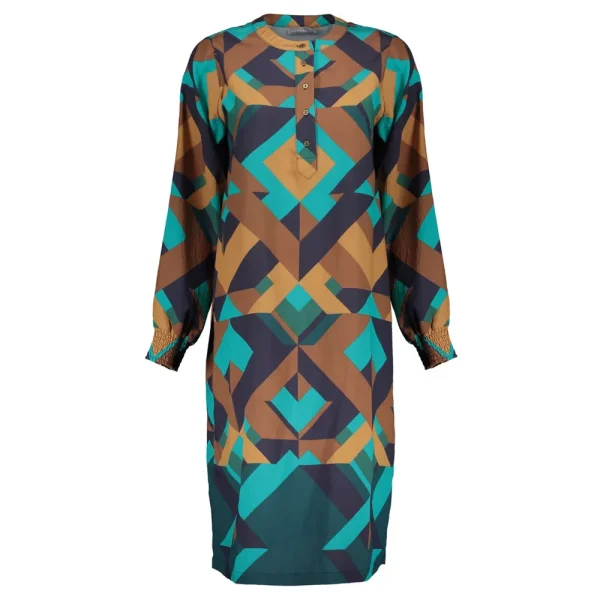 Vrouwen Geisha Fashion Geisha Dames Kaftan Jurk Met Print 37618-20 Emerald