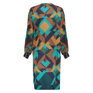 Vrouwen Geisha Fashion Geisha Dames Kaftan Jurk Met Print 37618-20 Emerald