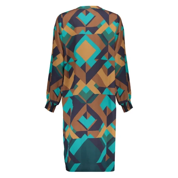 Vrouwen Geisha Fashion Geisha Dames Kaftan Jurk Met Print 37618-20 Emerald