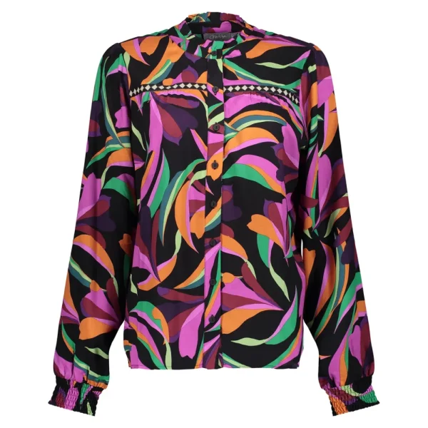 Vrouwen Geisha Fashion Geisha Dames Kleurrijke Blouse 33959-20 Zwart