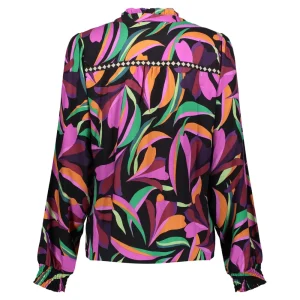 Vrouwen Geisha Fashion Geisha Dames Kleurrijke Blouse 33959-20 Zwart