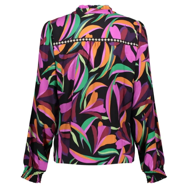 Vrouwen Geisha Fashion Geisha Dames Kleurrijke Blouse 33959-20 Zwart