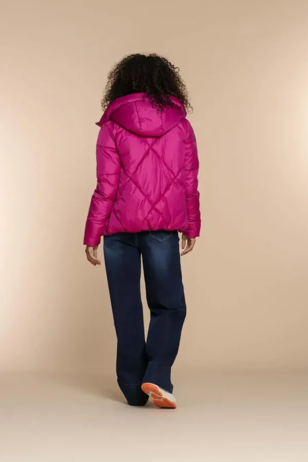 Vrouwen Geisha Fashion Geisha Dames Korte Puffer Jas 38565-21 Fuchsia
