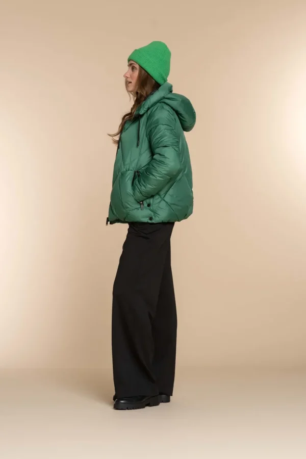 Vrouwen Geisha Fashion Geisha Dames Korte Puffer Jas 38565-21 Groen