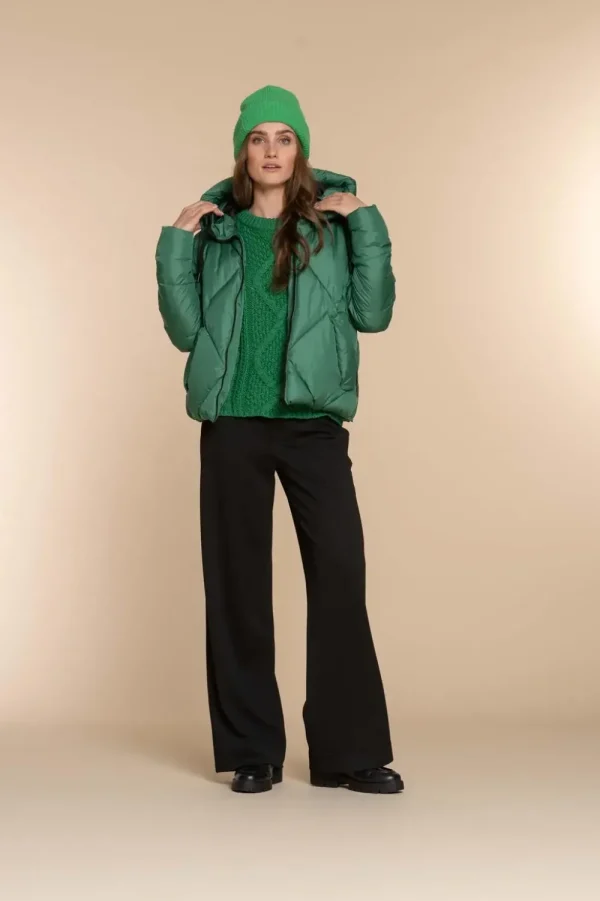 Vrouwen Geisha Fashion Geisha Dames Korte Puffer Jas 38565-21 Groen