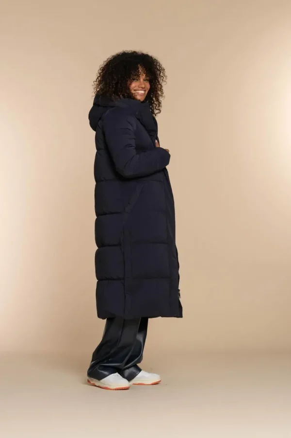 Vrouwen Geisha Fashion Geisha Dames Lange Puffer Jas 28525-21 Navy