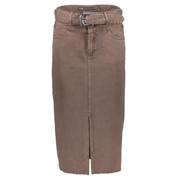 Vrouwen Geisha Fashion Geisha Dames Midi Spijkerrok 36506-10 Taupe