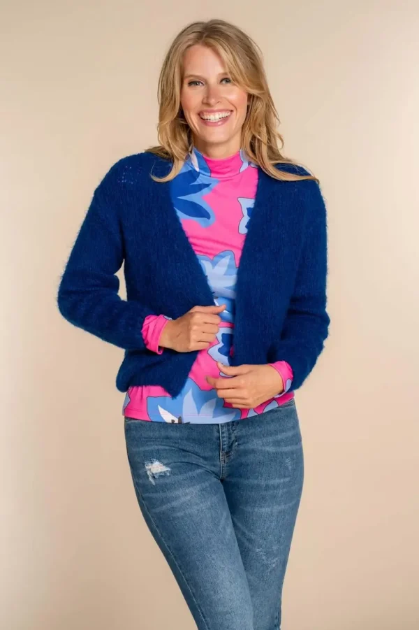 Vrouwen Geisha Fashion Geisha Dames Mock Neck Top Met Bloemenprint 32856-40 Roze