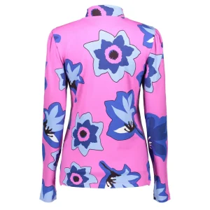 Vrouwen Geisha Fashion Geisha Dames Mock Neck Top Met Bloemenprint 32856-40 Roze
