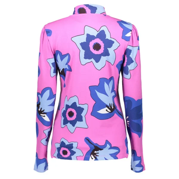 Vrouwen Geisha Fashion Geisha Dames Mock Neck Top Met Bloemenprint 32856-40 Roze