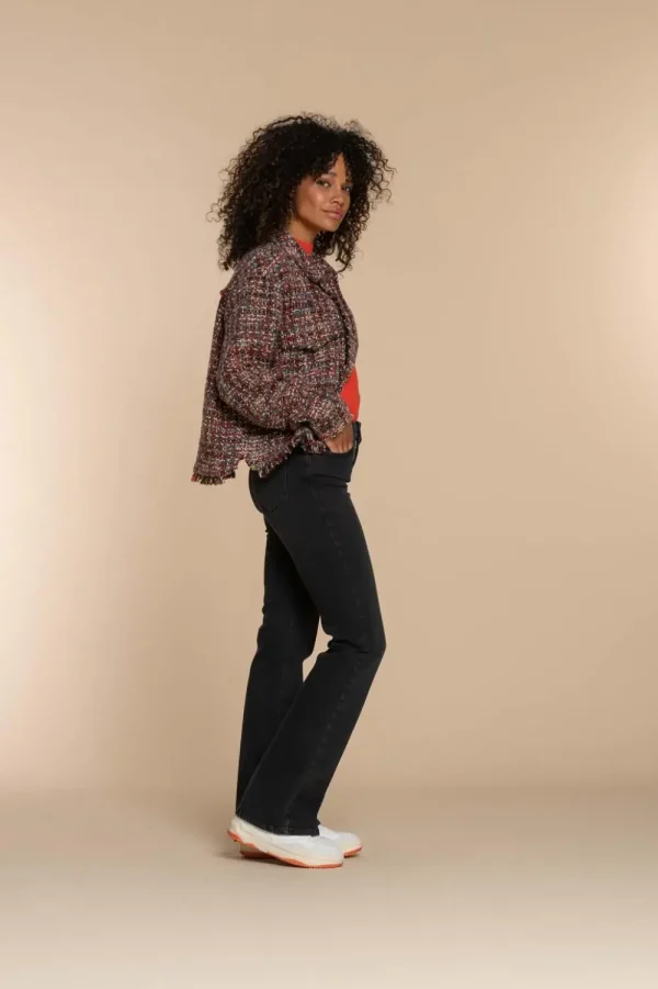 Vrouwen Geisha Fashion Geisha Dames Oversized Tweed Jasje 35515-10 Anthracite