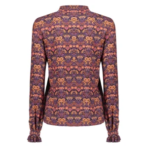 Vrouwen Geisha Fashion Geisha Dames Smock Top Met Print 32641-20 Paars