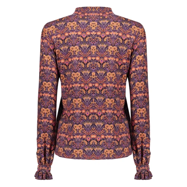 Vrouwen Geisha Fashion Geisha Dames Smock Top Met Print 32641-20 Paars