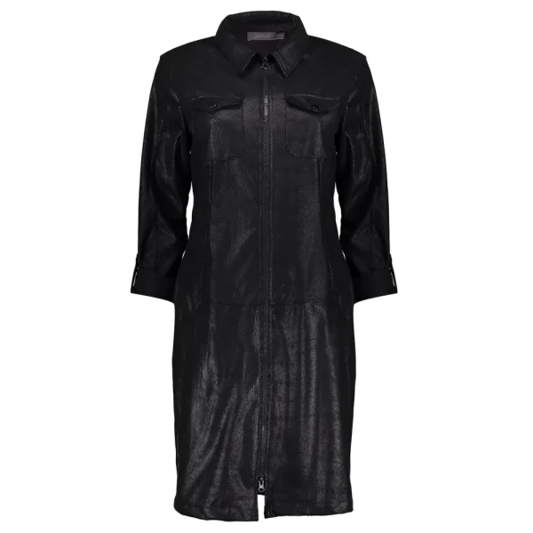 Vrouwen Geisha Fashion Geisha Dames Suedine Slangenprint Jurk 37503-10 Zwart