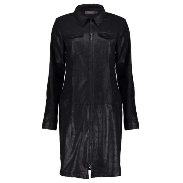 Vrouwen Geisha Fashion Geisha Dames Suedine Slangenprint Jurk 37503-10 Zwart
