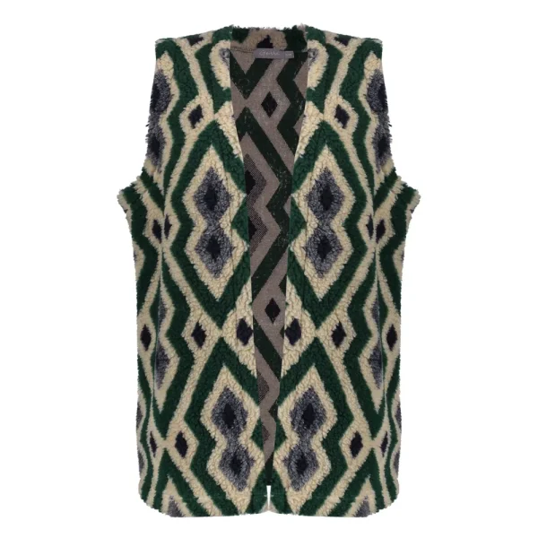 Vrouwen Geisha Fashion Geisha Dames Teddy Gilet Met Print 34601-20 Sand