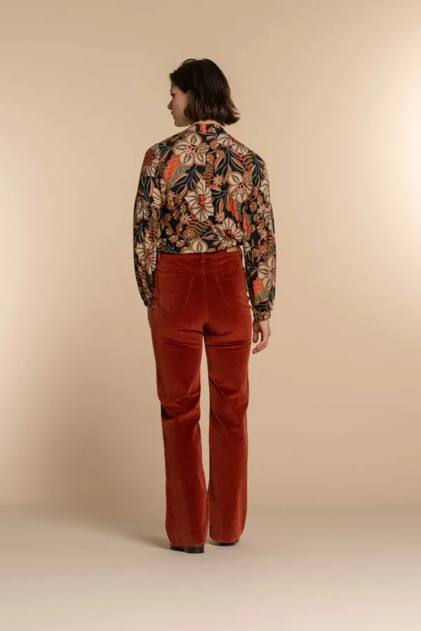 Vrouwen Geisha Fashion Geisha Dames Top Met Bloemen Print 33662-20 Zwart