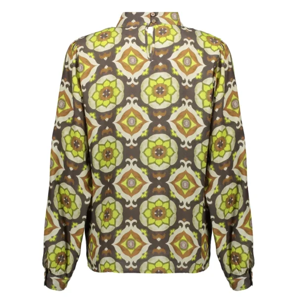 Vrouwen Geisha Fashion Geisha Dames Top Met Cut Out En Print 33956-20 Tabacco