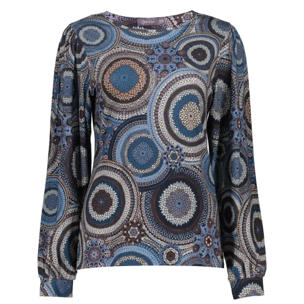 Vrouwen Geisha Fashion Geisha Dames Top Met Print 32596-60 Blue