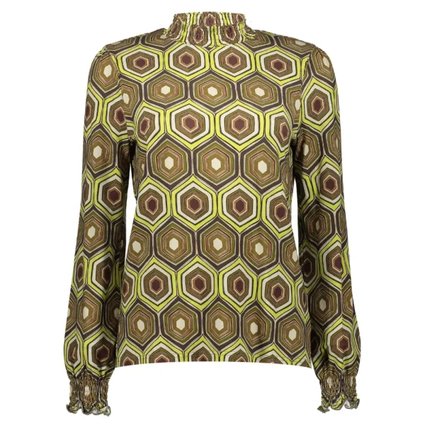 Vrouwen Geisha Fashion Geisha Dames Top Met Print 33952-20 Olive
