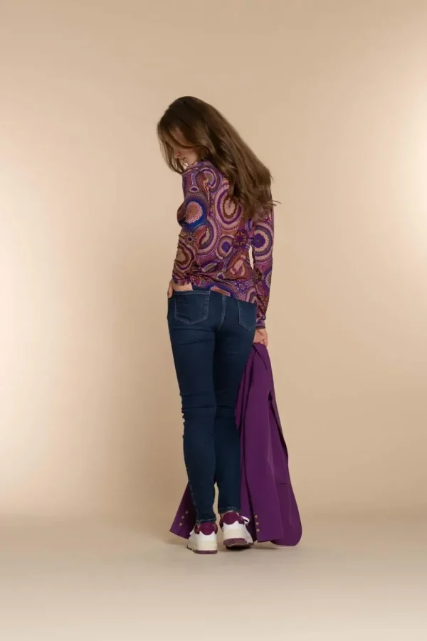 Vrouwen Geisha Fashion Geisha Dames Top Met Print 32598-60 Fuchsia
